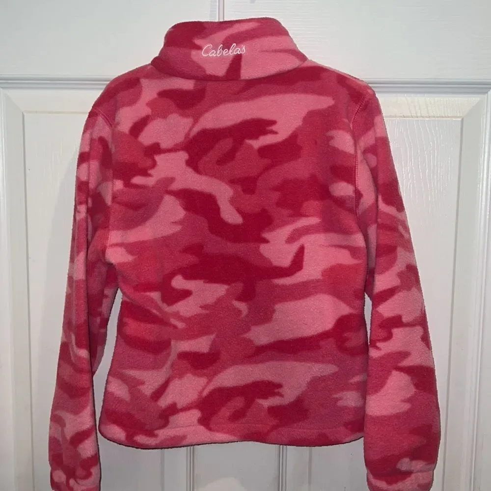 Cabela’s little girl youth XS 4/5 pink warm fleece Camo camouflage  jacket